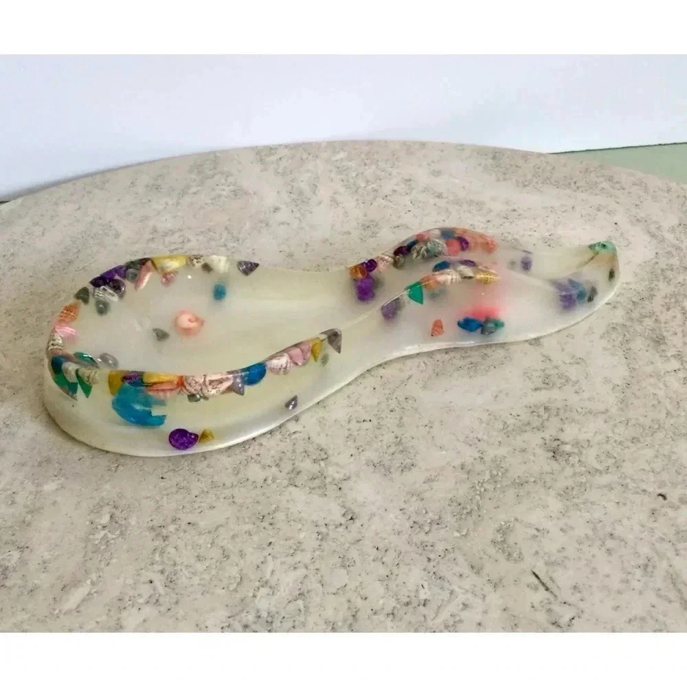 Vintage Multicolor Resin lucite‎ Spoon Rest